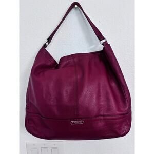 Coach Pebbled Leather Berry Pink Large Hobo Shoulder Bag
